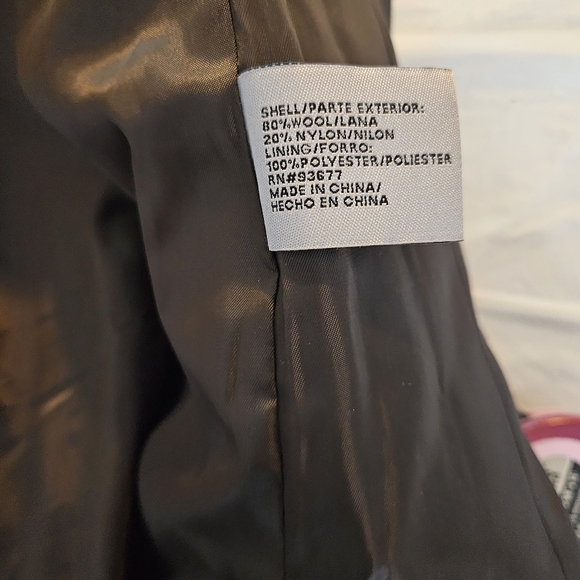 Worthington women's petite Large vintage wool 90s Y2K military vibe pea coat - Picture 2 of 11